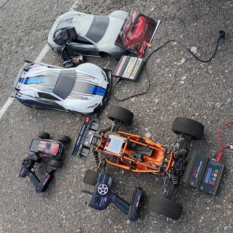 3stk Traxxas xo1 verdens kjappeste rc bil,Hobbao hyper (amerikansk),crossy 1/18