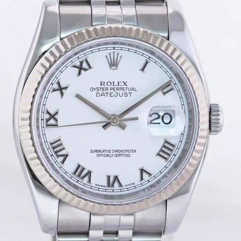 Rolex Datejust 36 med super jubilee og hvit skive