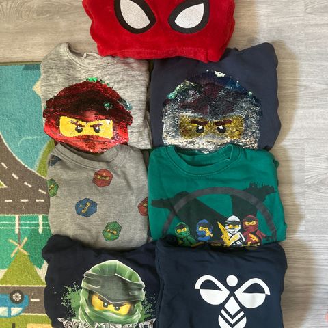 Gensere ninjago, hummel og spiderman