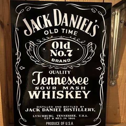 Jack Daniels metallplakat og filmposter på kanvas