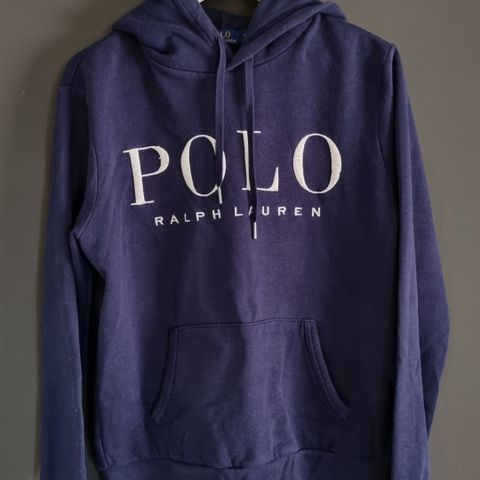 Ralph lauren blå hoodie str m