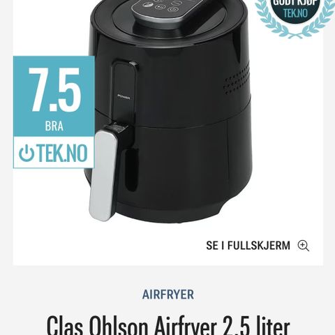 Airfryer fra clas ohlson