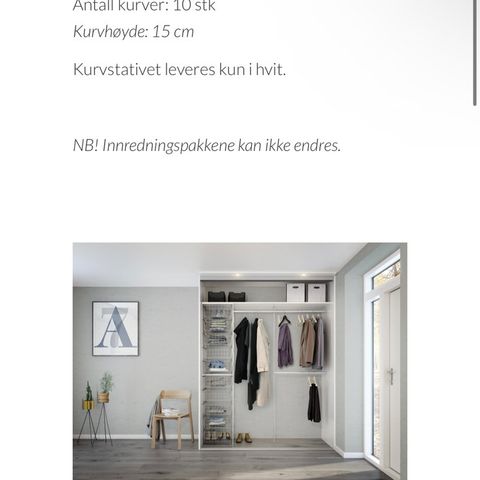 Garderobemannen garderobe med innredning selges