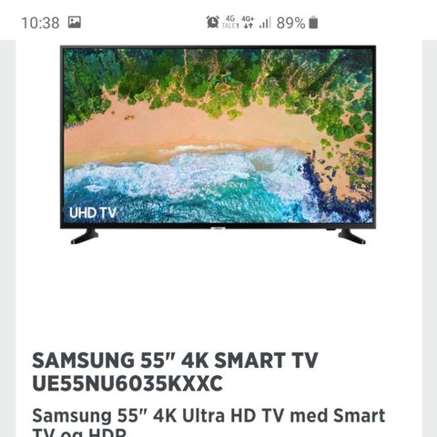 Ønske Tom Esken til 55’ TV. Fra Samsung