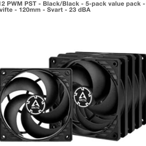 Arctic P12 PWM PST Black 120mm 5pack