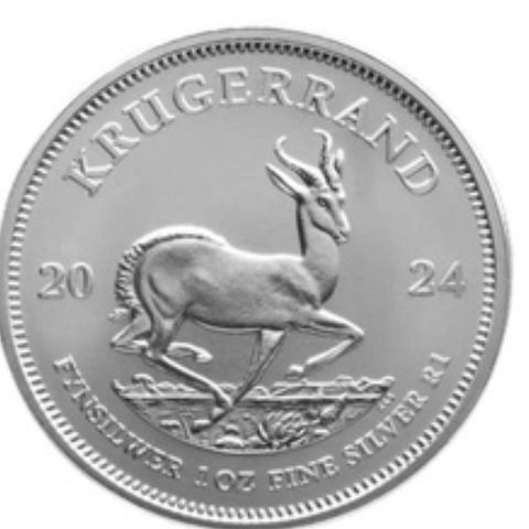 10stk Sør-Afrika Krugerrand 2024, totalt 10oz 999 sølv i kapsler