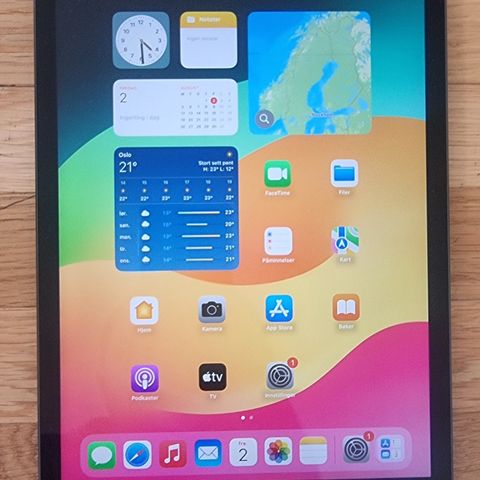 Apple iPad 9 (64 GB) med cover og original hurtiglader, Apple pencil-klar