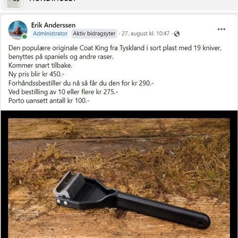 Den originale Coat King fra Tyskland til cocker spaniel og andre raser.