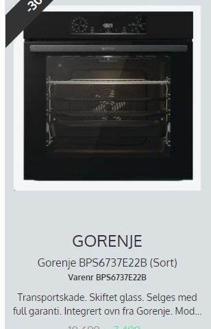 Gorenje BPS6737E22B (Sort)