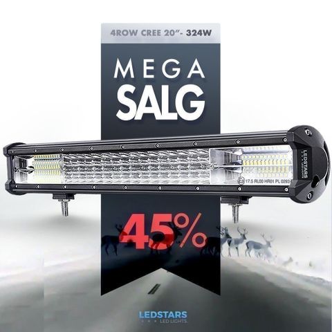 SUPER DEAL LEDBAR 4ROW 20" CREE Extreme 324W (E-merket) 19440 lm