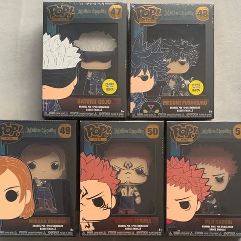 Funko  - Funko Pop - Set of 5 Pins - Jujutsu Kaisen [New in box] Incl. 2x Glow i