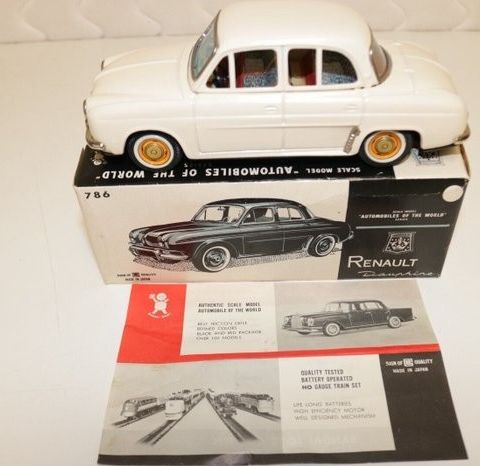 Bandai - Modellbil - Bandai 786 Tinplate Renault Dauphine 99% mint in box with l