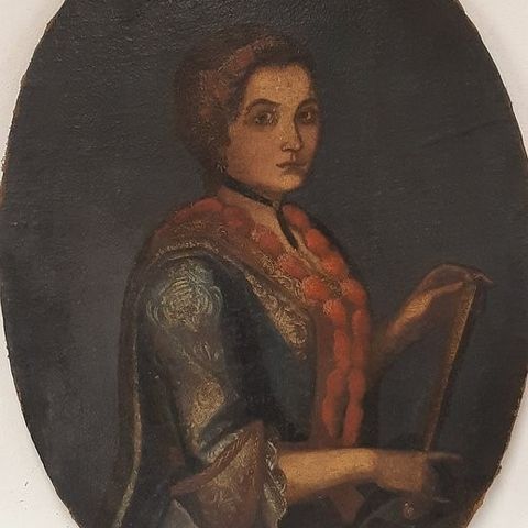 Scuola italiana (XVIII) - Ritratto di nobildonna con ventaglio