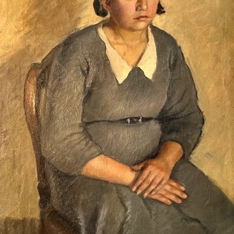 Achille Funi (1890-1972), Attribuito a - Ritratto di giovane ragazza