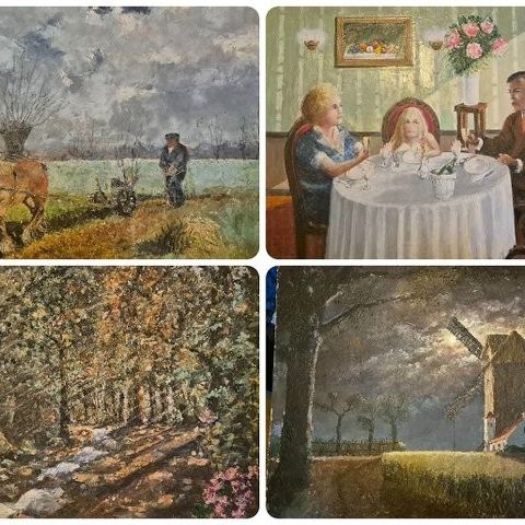 Jos van Tichel (XX) - Collage diverse schilderijen