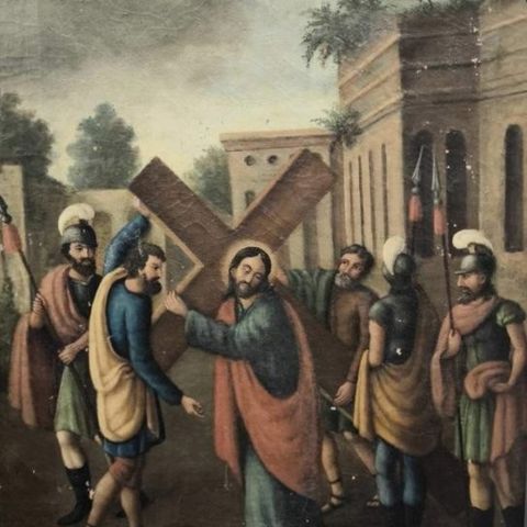 Europeisk skole (XIX) - Way to crucifixion