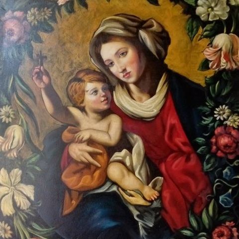 Domenico Marrazzo (1956) - Madonna con bambino in una ghirlanda