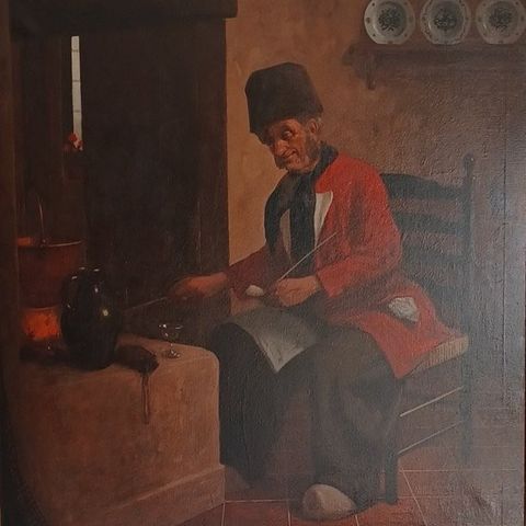 Friedrich Heinrich Bruhne (1879 - 1949) - Alter Holländer (Fischer) in seiner St