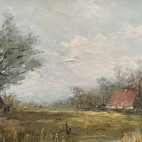 G. J. Ernens (1935-2020) - Boerderij met koeien