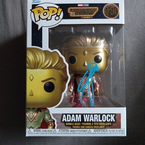 Funko - Statue - Funko Pop Adam Warlock #1210 signed by Will Poulter with Becket