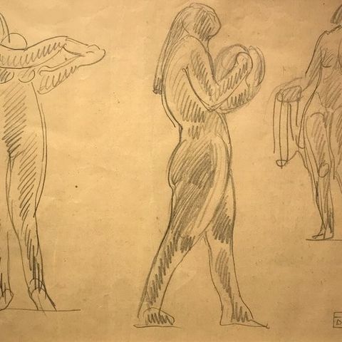 Edoardo De Albertis (1874-1950) - Studio per scultura - figure femminili