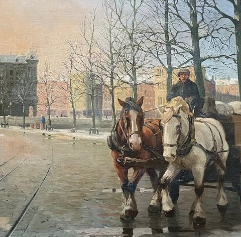 Wim Heinecke (1895-1979) - Paard en wagen