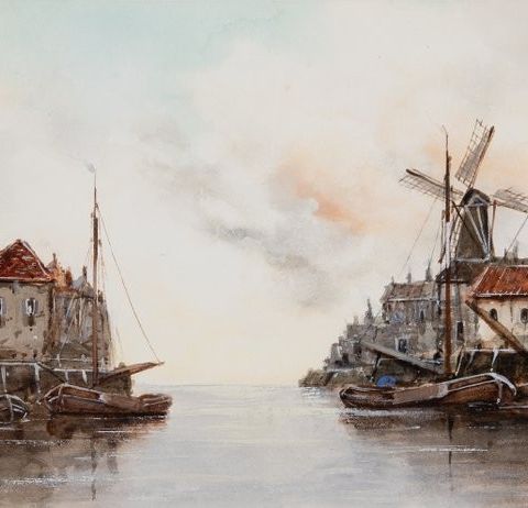 Hermanus Koekkoek de Jonge/J van Couver (1836-1909) - Haven van Dorecht