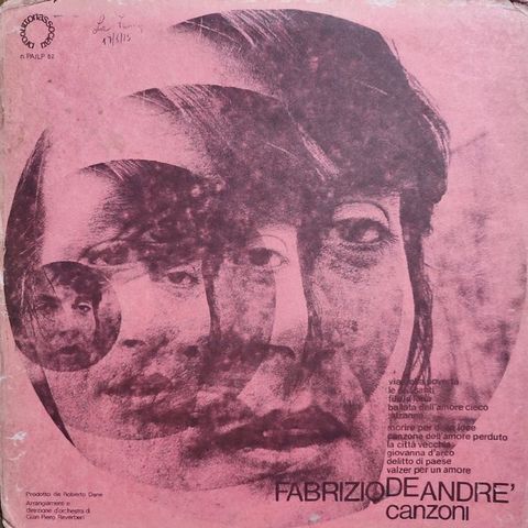 Fabrizio De Andrè - Canzoni - 1St Italian Pressing - LP-album (frittstående elem