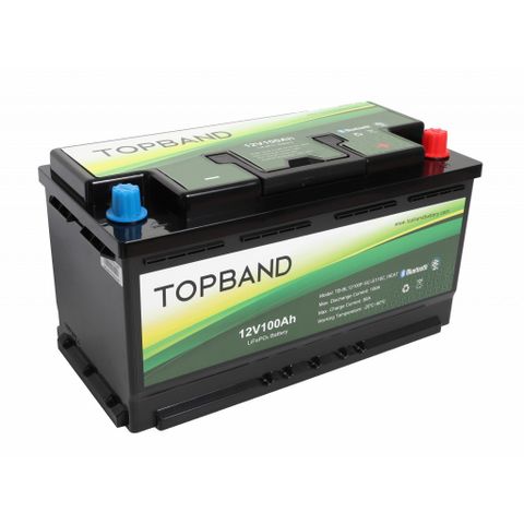 TOPBAND Lithium HEAT PRO - 12V 100AH - 100A BMS - BOBIL - BT og Varme KAMPANJE!