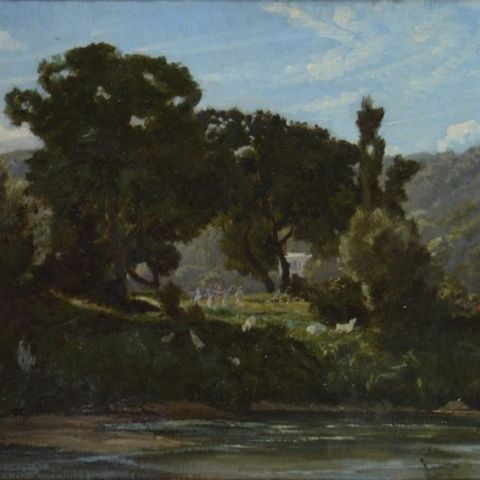 Auguste Anastasi (1820-1889) - Noyers de l'île et Coteau de la Jonchère (Bougiva