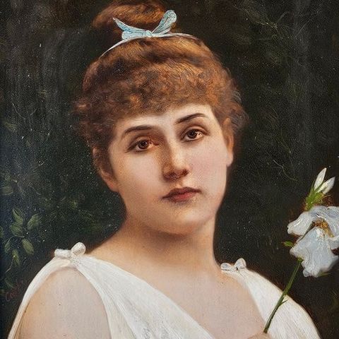 Scuola Italiana (XIX), firmato Tito Corbella) - Portrait einer Dame