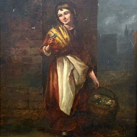 Anthony Ignatius Van Bever (1822-1880), Attributed to - The flower seller