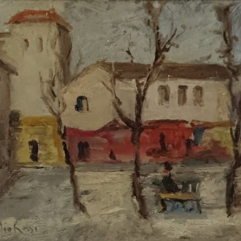 Attilio Rossi (1908-?) - Piazzetta di paese