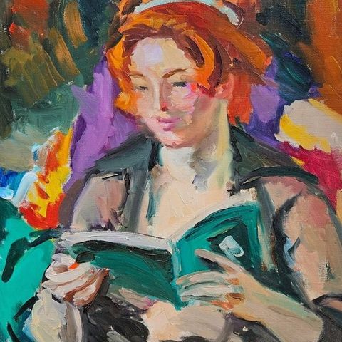 Pierre Cornu (1895-1995) - Belle jeune femme rousse lisant