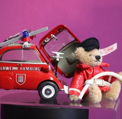 Steiff; brandweer auto set met commandant teddybeer - Teddybjørn - Tyskland