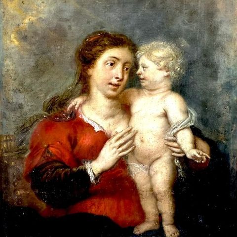 Dutch school (XVII) - Madonna con bambino