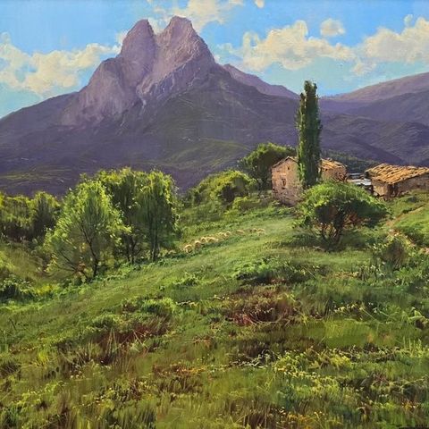 Ramón Vila Estudis (1958) - Paisaje rural impresionista