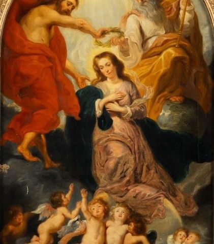 Peter Paul Rubens (1577-1640), Follower of - Die krönung der Jungfrau Maria, - N