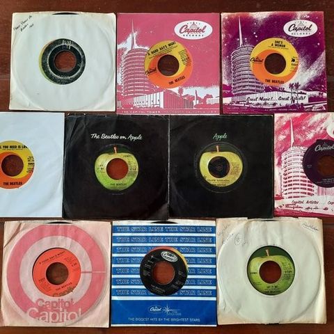 Beatles - 10 original USA singles . Most in original covers - Vinylplate - 1964