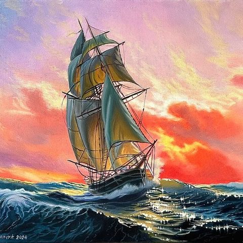 Marin Prokopchuk (XX) - Frigate at sunrise