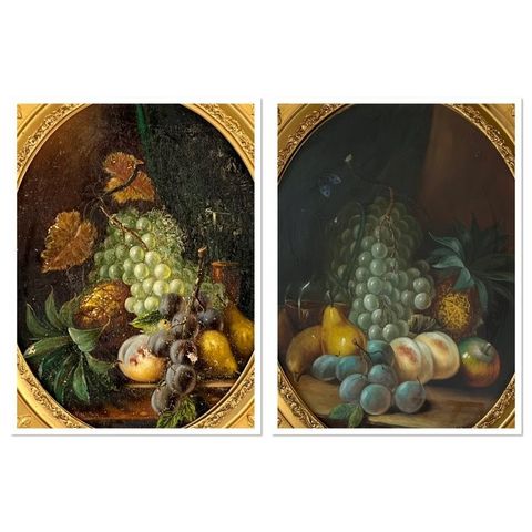 M Wallis (XIX/XX) - A pair of still life’s of fruit.