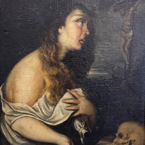 Spansk skole (XVIII) - Magdalene and the skull