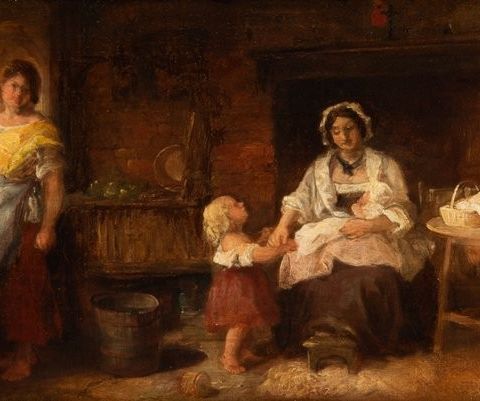 David Artz (1837-1890) - Mother with her children