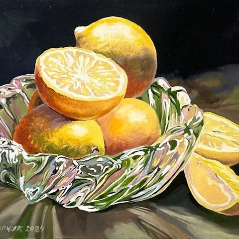 Marin Prokopchuk (XX) - Lemons in crystal bowl