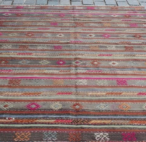 Kelim - 257 cm - 190 cm - Tyrkisk Nomadic Kilim-teppe