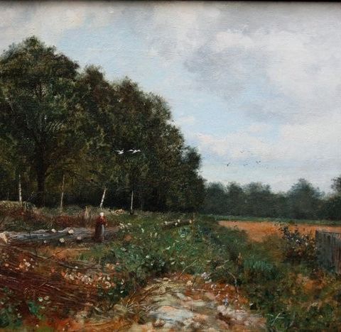 Charles Félix E. Deshayes (1831-1895) - Landscape with a wood collector