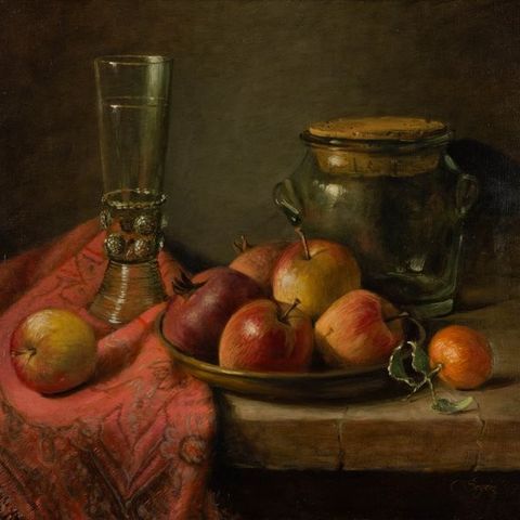 Segers(XX) - Circle of Le Mair - Still life with Wald glass and fruits