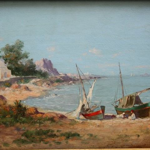 Jean Frix (active 1850 - 1900s) - Coastal scene in Tunisia