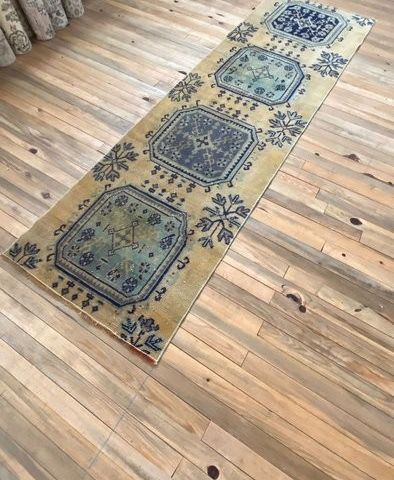 Vintage Runner Rug - Løper - 246 cm - 74 cm - Håndlaget løpeteppe