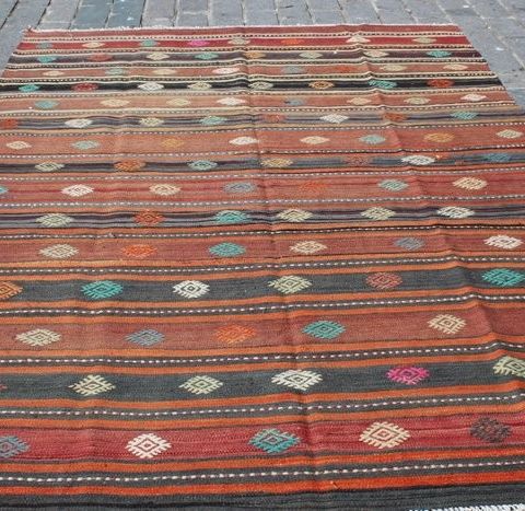 Tyrkisk Nomadic Kilim Rug fra Konya - 299 cm - 196 cm